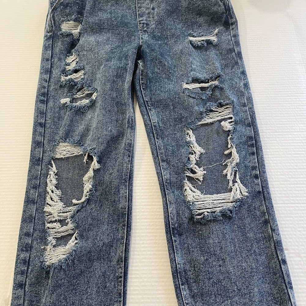 Refuge Distressed Denim Overalls